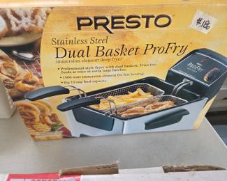 #186	Presto Dual Basket Air ProFry- New w/box	 $50.00 
