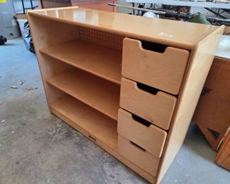#173	Jonti Craft Wood Cabinet w/3 shelves and 4 drawers ( 36x15x29)	 $65.00 

