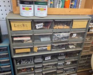 #104	Plastic Hardware Cabinet - Lt. Gray 12 drawers	 $20.00 
