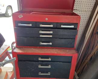 #90	Rolling Tool Chest - 2 pcs w/9 drawers (w/Key) - w/1 door and flip-top lid - 27x17x 49	 $125.00 
