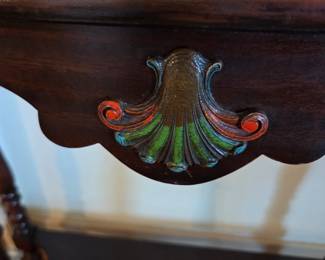 #16	Wood Half-Moon Entry Table w/painted Design on Front - 32x14x34	 $65.00 
