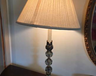 #12	Brass & Glass w/Black Base Lamp - Set of 2 - 34" Tall	 $60.00 
