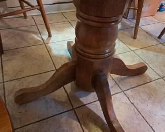 #34	Kitchen	Wood Table w/1 leaf w/pedestal Base w/6 chairs - 40-68.5x31H	 $175.00 
