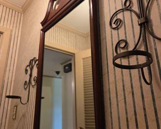 #36	Wood Rectangular Mirror - 22x43 (as is small chip on bottom)	 $30.00 
