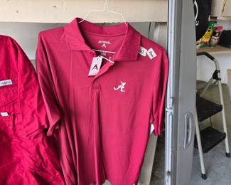 #167	Antigua Size Large Alabama Embroidered Shirt,  and Columbia Alabama Embroidered Shirt Size Large	 (both) $30.00 
