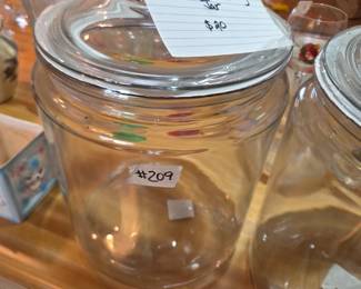 #209	Lidded Apothecary Jar by Anchor Hocking - approx 13.5" Tall	 $20.00 

