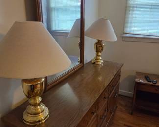 #54	Gold Metal Pair of Lamps - 25" Tall	 $40.00 
