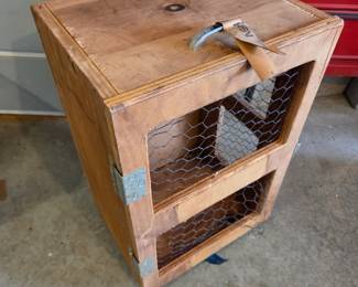 #154	Wood Chicken Crate w/latch and Handle Animal Carrier - 15x13x22	 $25.00 

