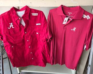 #167	Antigua Size Large Alabama Embroidered Shirt,  and Columbia Alabama Embroidered Shirt Size Large	 (both) $30.00 
