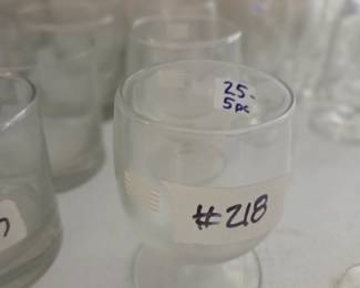 #218	Set of 5 Small Brandy Glasses w/painted United Flag	 $25.00 
