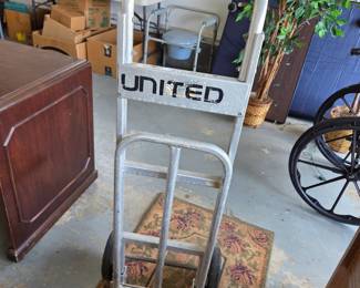#182	Stainless United Airlines Luggage Cart - Hand Truck	 $75.00 
