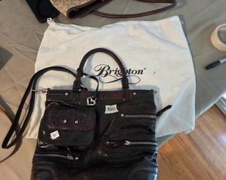 #242 Brighton Dark Brown Leather Shoulder Bag w/Dust Bag (has slight blimish on bottom of Bag) $50.00