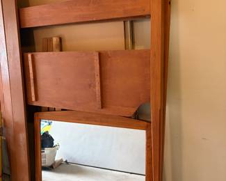 MID CENTURY BED AND MIRROR