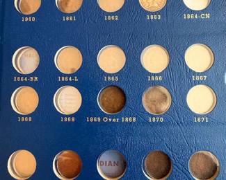 Whitman Indian Head cents coin album with coins, early US penny collection