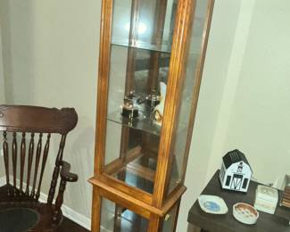 MATCHED PAIR OF THESE NARROW CURIO CABINETS