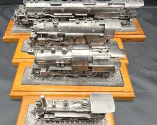 Michael Anthony Ricker Pewter Locomotives Set Of Four