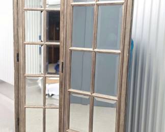 MaitlandSmith Section Mirrored Room Partition Pewter like In Color