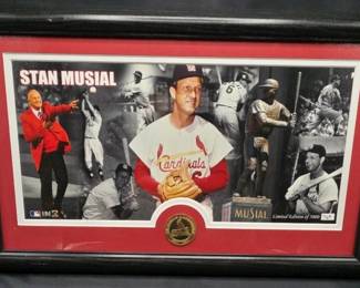 Stan Musial St Louis Cardinals Collage Photo Medallion Authenticated