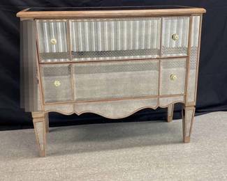 Mirrored Chest W Two Drawers And Decorative Knobs