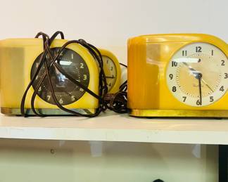 Teddy and working antique MCM clocks 