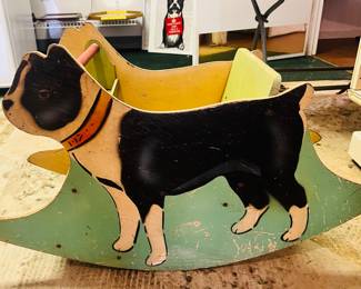 Very Rare and Hard to Find Children’s Dog Wooden Rocker