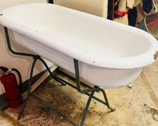 Antique Enamel Tub and stand