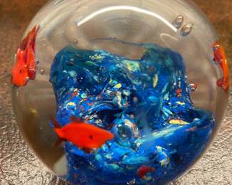 "Goldfish" Glass Globe Paperweight