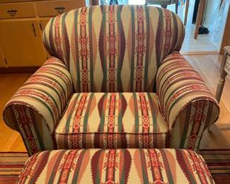 Southwestern Style Chair & Ottoman