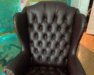 Black, Leather Upholstered Chair