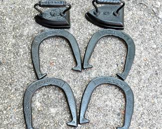 Vintage Cast Iron Horseshoe and Iron Lot