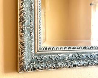 Beautifully Ornate Silver Toned Accent Mirror 