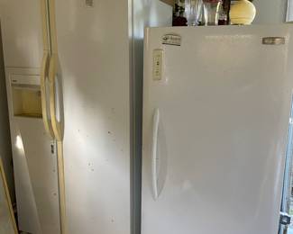 Garage fridge and upright freezer