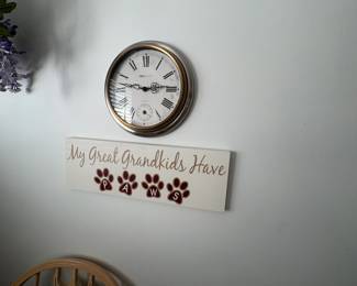 . . . signage and wall clock