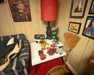 . . . mid-century red velvet lamp