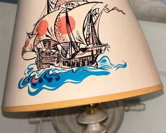 Wall light with ship motif 