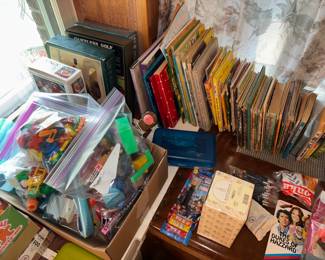 Assorted toys and children’s books