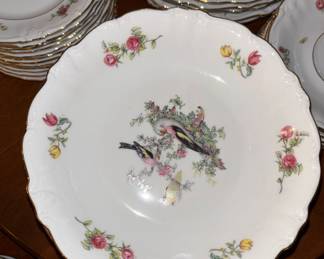 Floral and bird design on Winterling china 