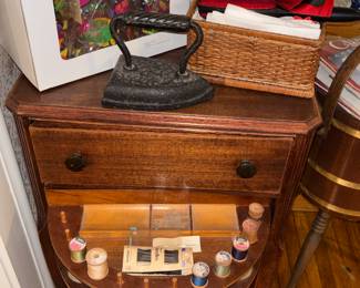 Sewing chest with storage drawer and 1 for the seamstress / sad iron