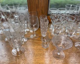 Antique and contemporary stemware 