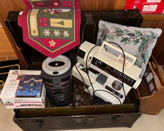 Sewing machine - army footlocker trunk
