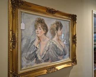 Framed Original Pastel by Sheldon C. Schoneberg. Measurements of actual art is 29" W x 24" H