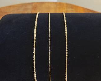 14k gold rope bracelets and anklet