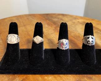 Vintage silver boy scout rings