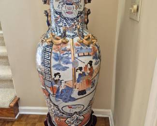 Large Asian Floor Vase 43" H x 19" W