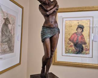 34" H Bronze Sculpture by Richard Hallier