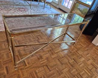 Brass glass top sofa table