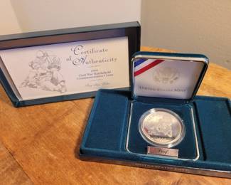 Silver US Civil War 1995 Commemorative Coin