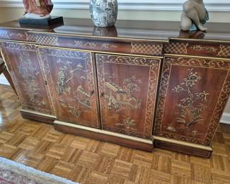 Drexel Chinoiserie Console 20" D x 60" W x 31" H