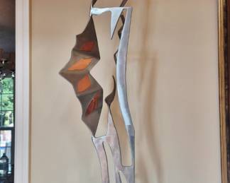 Metal Sculpture mounted on Pedestal 55" H with pedestal 186" H