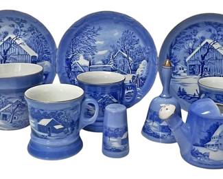 Currier Ives Blue White